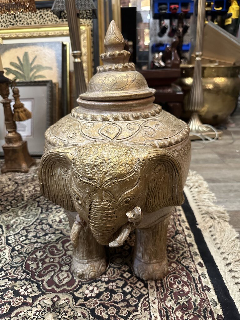 Terra Cotta Gilded Elephant
