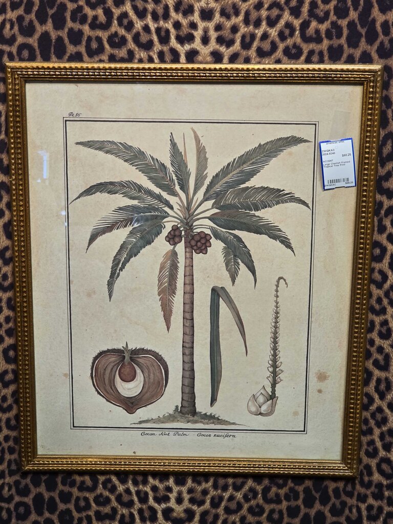 Large Cheetah Framed Tropical Tree Print