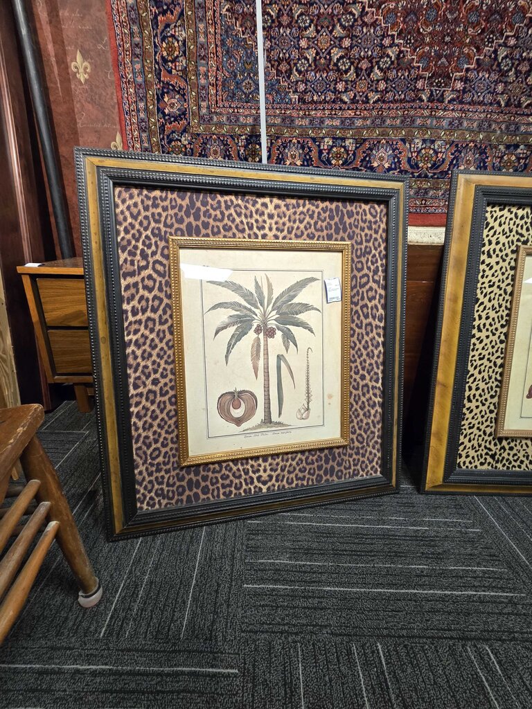 Large Cheetah Framed Tropical Tree Print