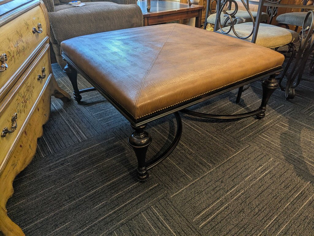Large Faux Alligator Leather Coffee Table by Ethan Allen