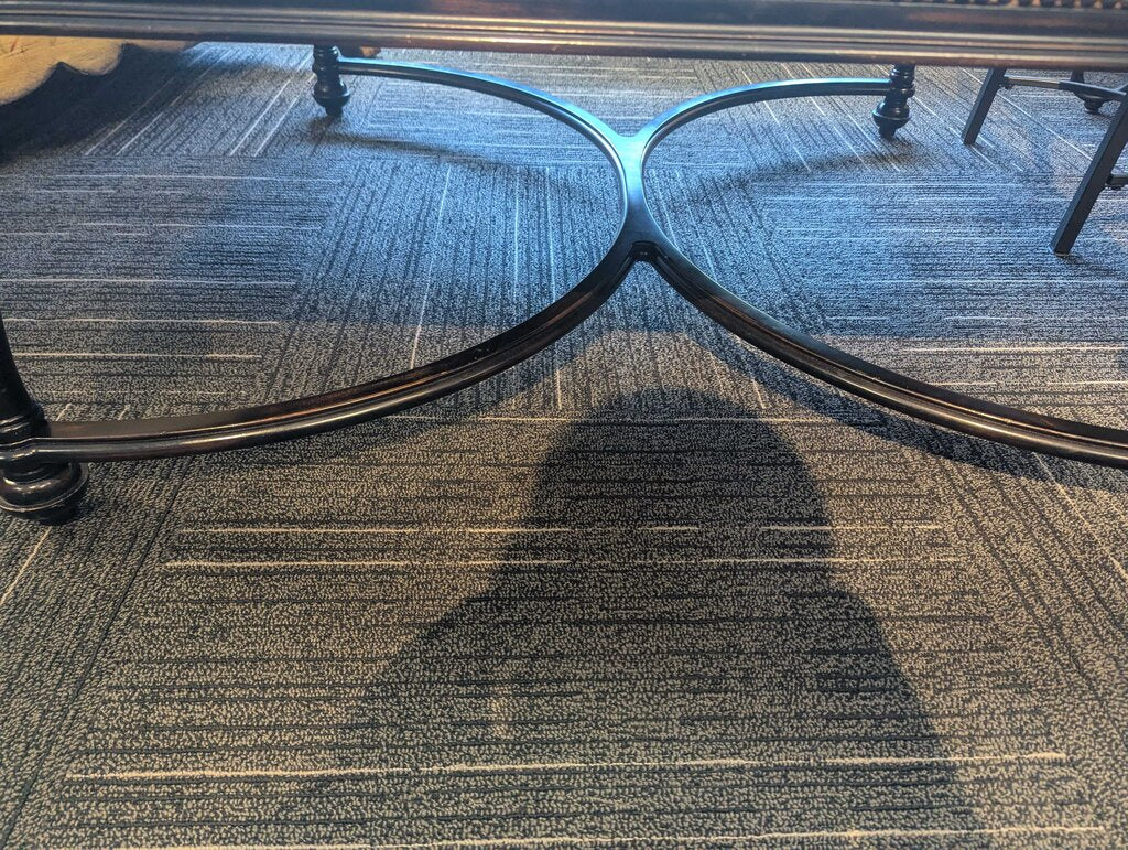 Large Faux Alligator Leather Coffee Table by Ethan Allen