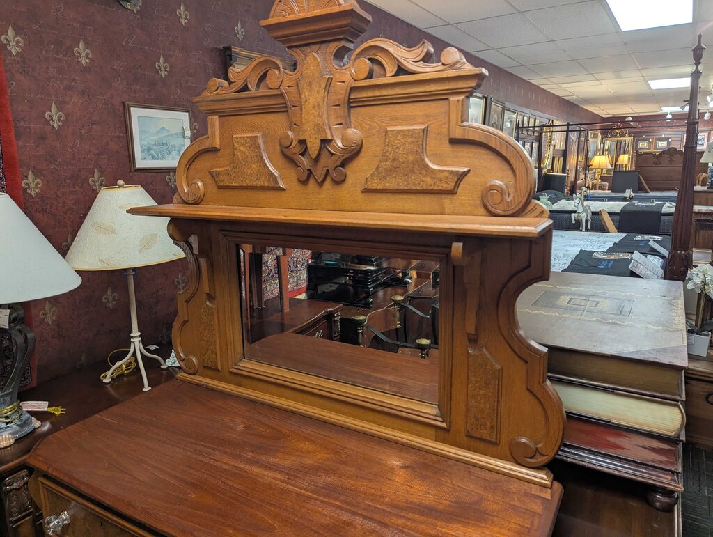 Victorian Walnut Sideboard w/ Burled Walnut Raised Panels