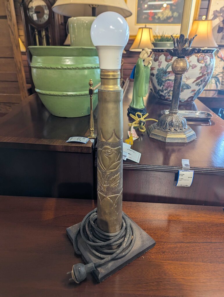 WWII Era Vintage Trench Art Lamp