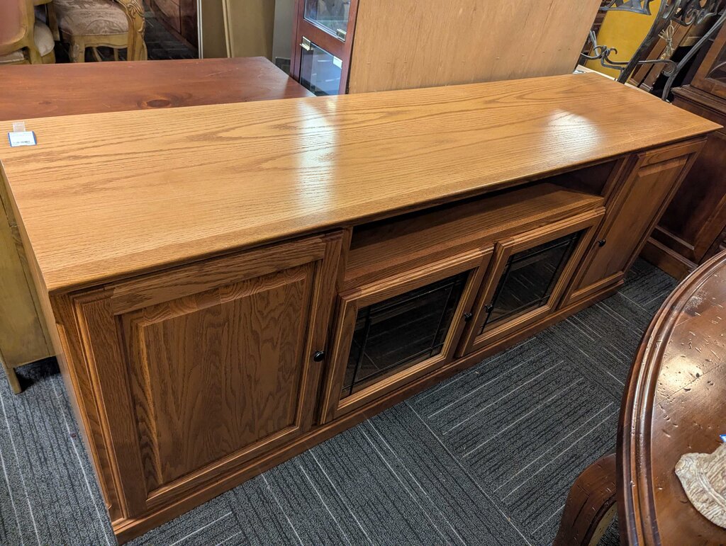 Large Oak Media Stand