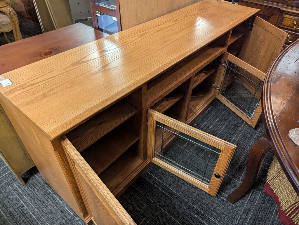 Large Oak Media Stand