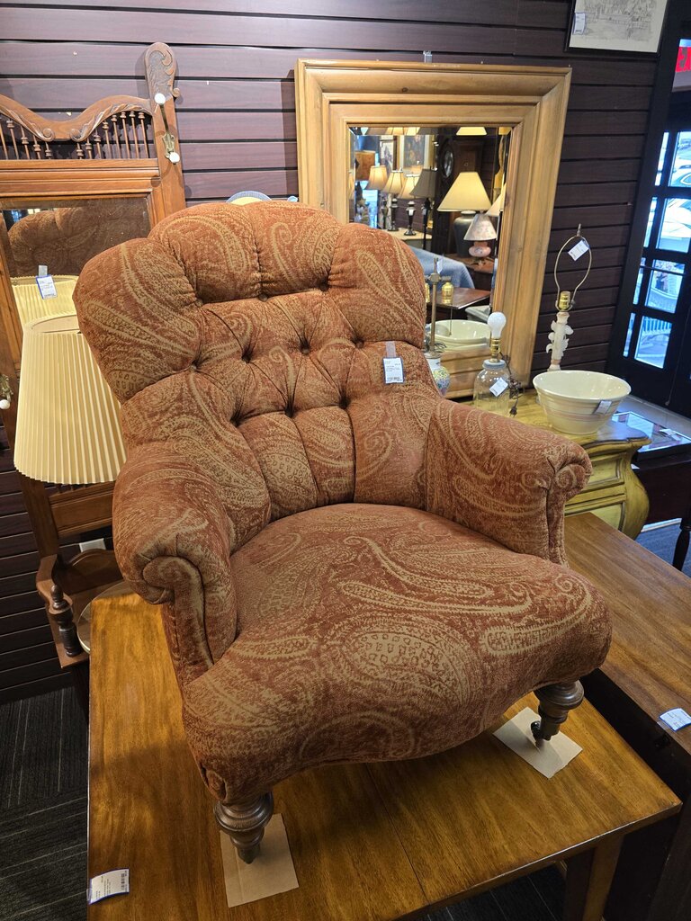 Contemporary Ethan Allen Redgrave Tufted Arm Chair