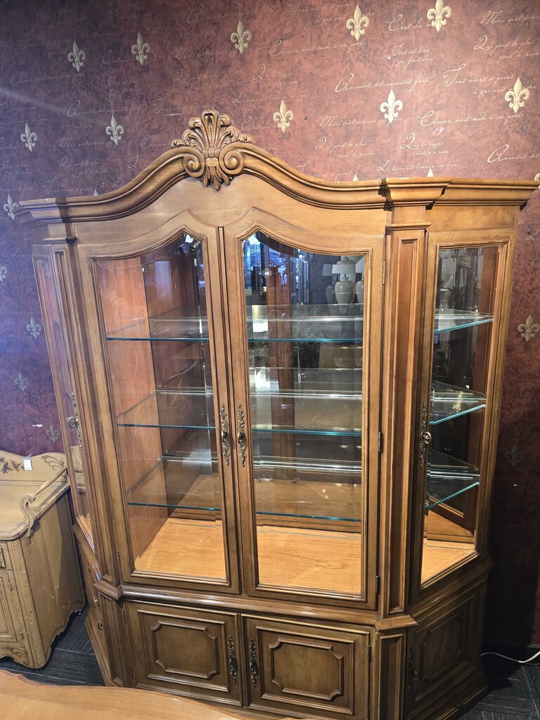 Stunning French Cherry China Cabinet by Century
