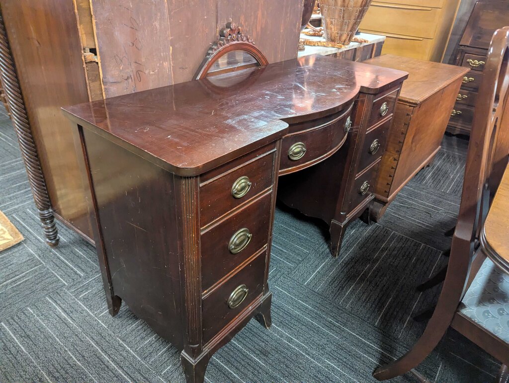 Vintage Mahogany Vanity With Mirror