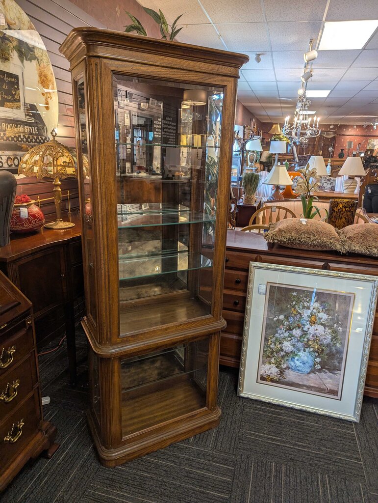 Solid Oak Curio Cabinet