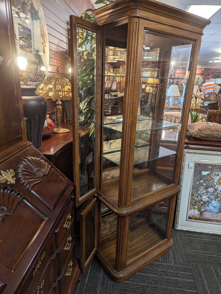 Solid Oak Curio Cabinet