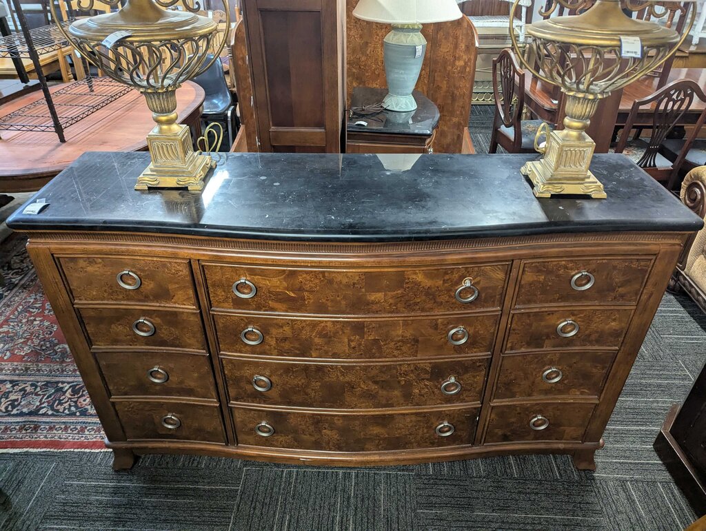 Granite Veneer Dresser With Mirror