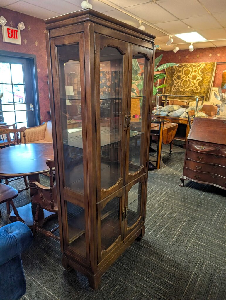 Vintage Fruitwood Display Cabinet