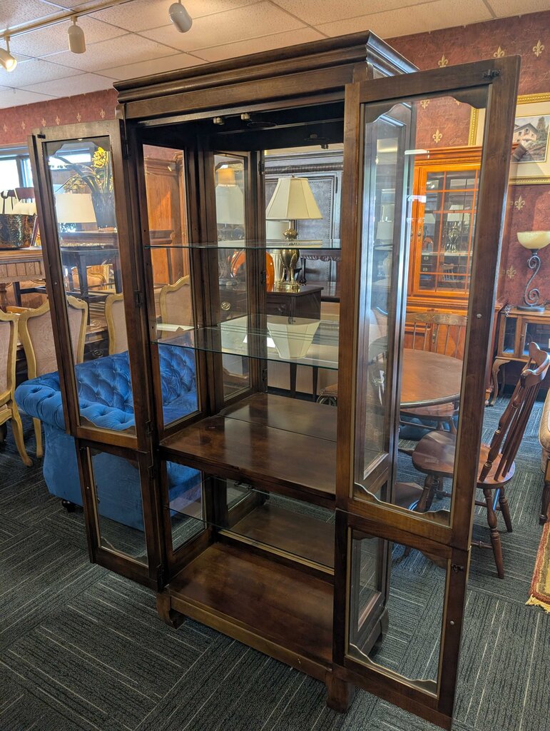 Vintage Fruitwood Display Cabinet