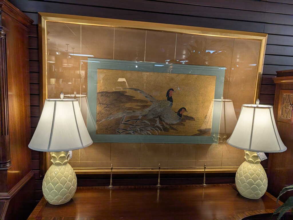 Japanese Kacho-ga (bird-and flower) Painting on Paper Signed by Uyama Migiyama
