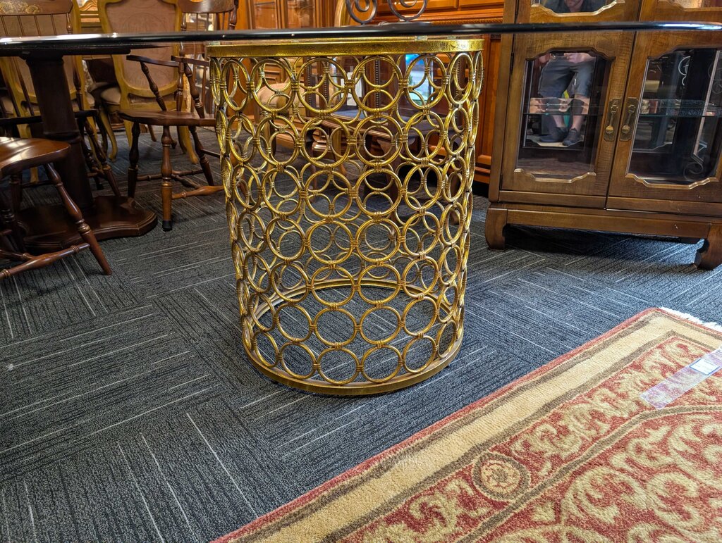 Contemporary Glass Top Table w/ Regency Base