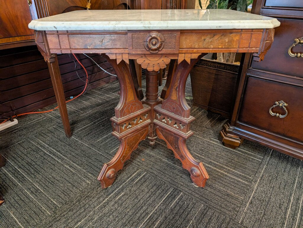 Antique Victorian Marble Top Parlor Stand