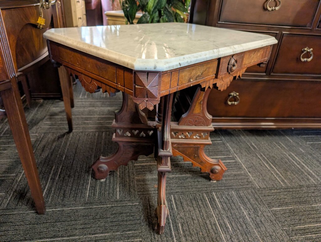 Antique Victorian Marble Top Parlor Stand