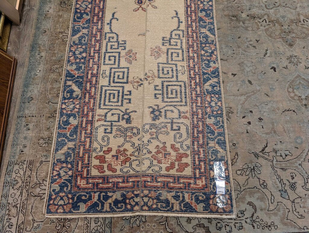Hand Woven Wool / Silk Blend Antique Peking Flat Weave Kilim Runner 8'6" by 2'9"