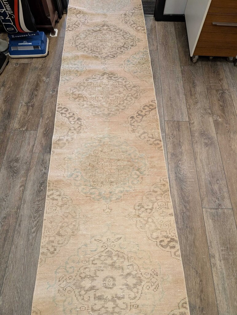 Antique Revival Flat Weave Wool Persian Medallion Runner 22'10" by 2'6"