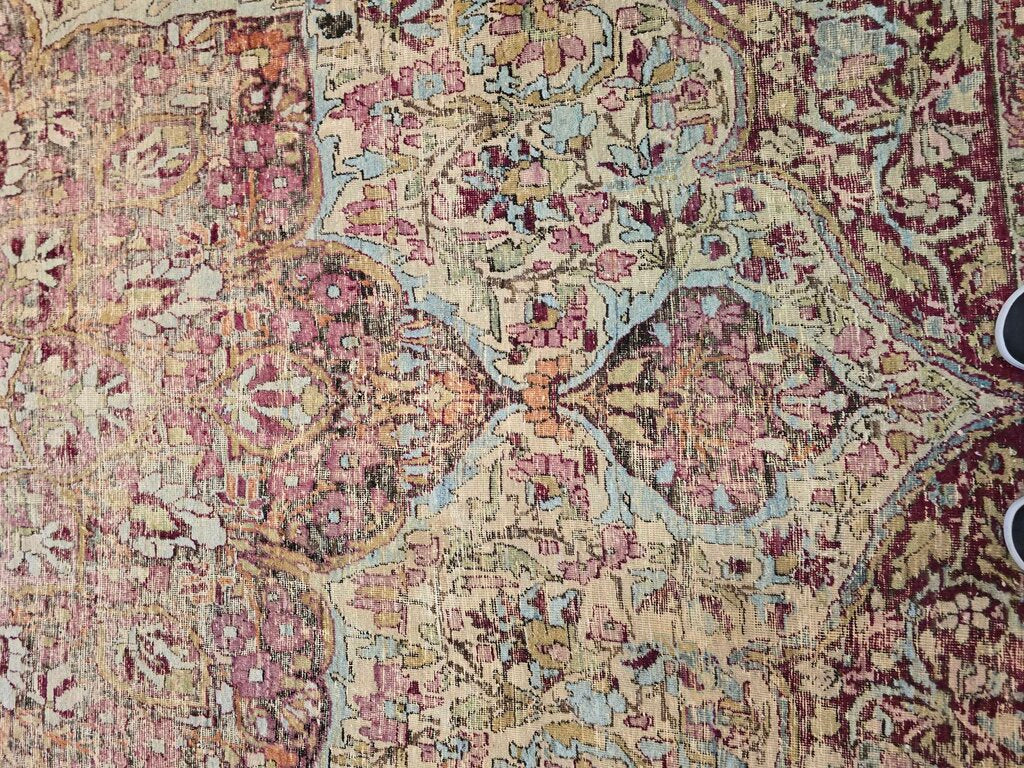 Antique Hand Woven Lavar Kerman Wool Persian Carpet Circa 1900 14' by 9'9"