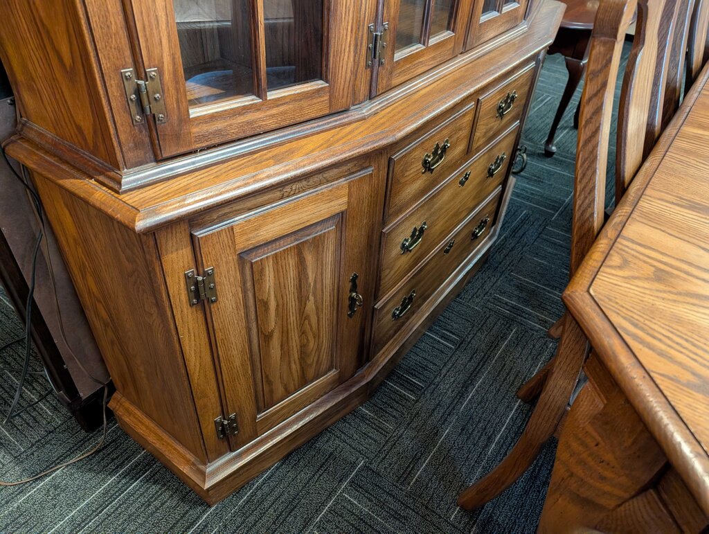 Solid Oak China Cabinet by Pennsylvania House