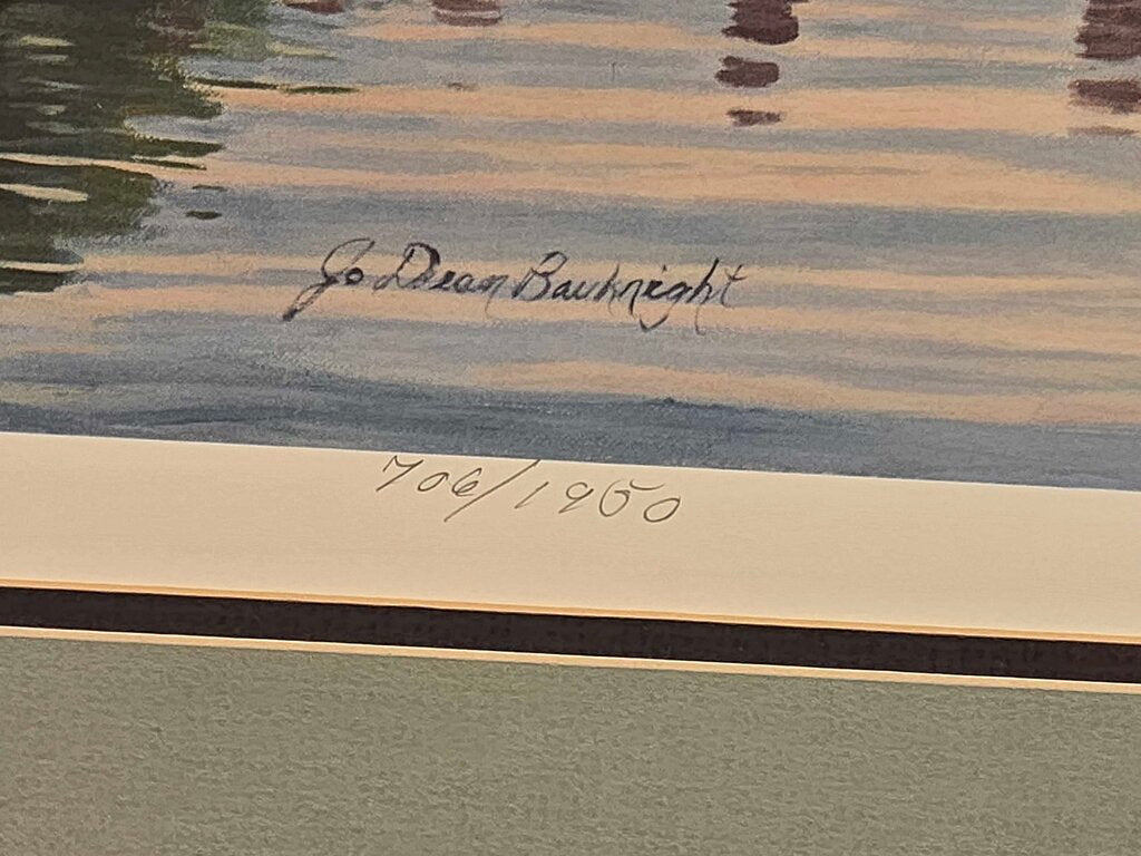 Signed Limited Edition Print by Jo Dean Bauknight "Gentle Morning" Sailboat