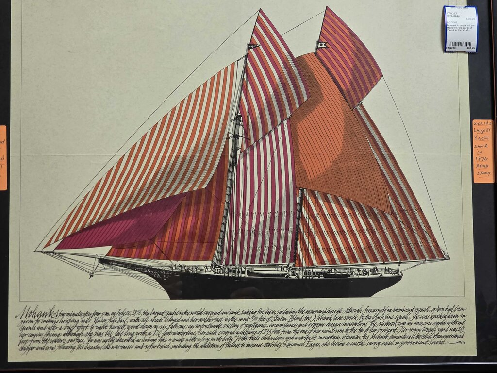 Framed Artwork of the Mohawk, the Largest Yacht in the World