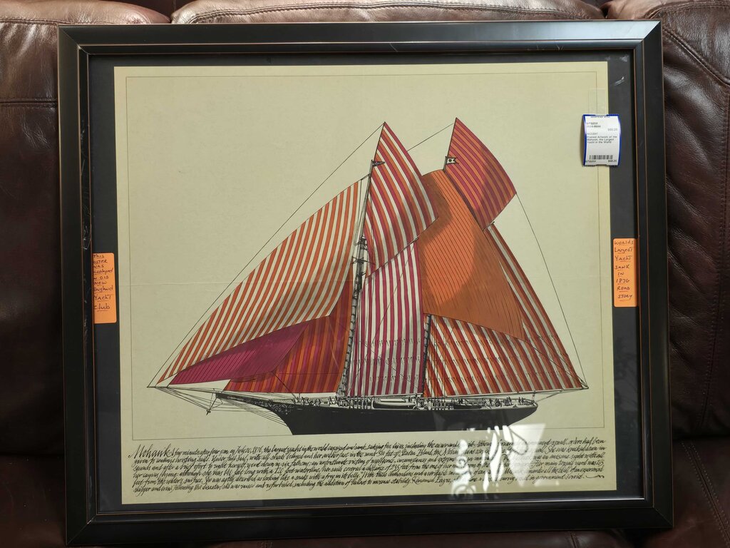 Framed Artwork of the Mohawk, the Largest Yacht in the World