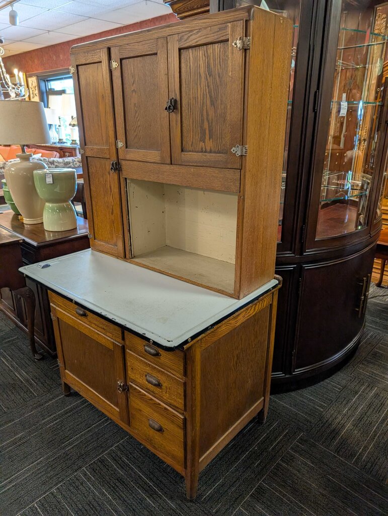Antique Oak Hoosier Cabinet