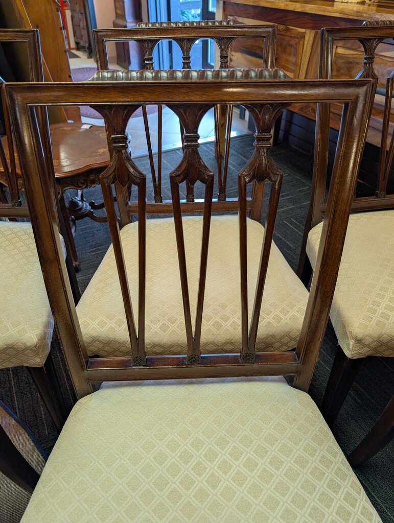 Six Mahogany Hepplewhite Revival Dining Chairs
