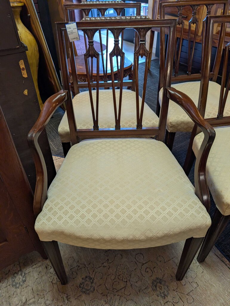 Six Mahogany Hepplewhite Revival Dining Chairs