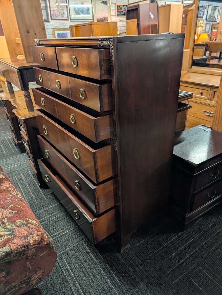 Vintage Mahogany Tall Chest Of Drawers