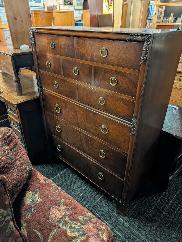 Vintage Mahogany Tall Chest Of Drawers