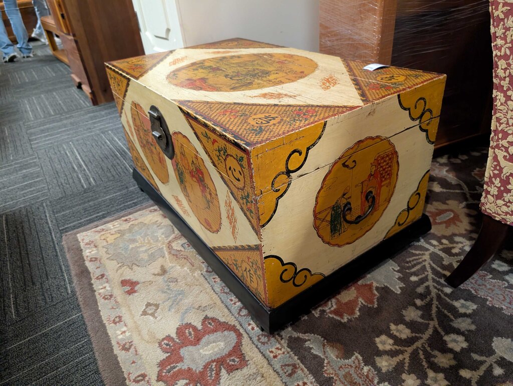 Modern Asian Painted Decorated Chest