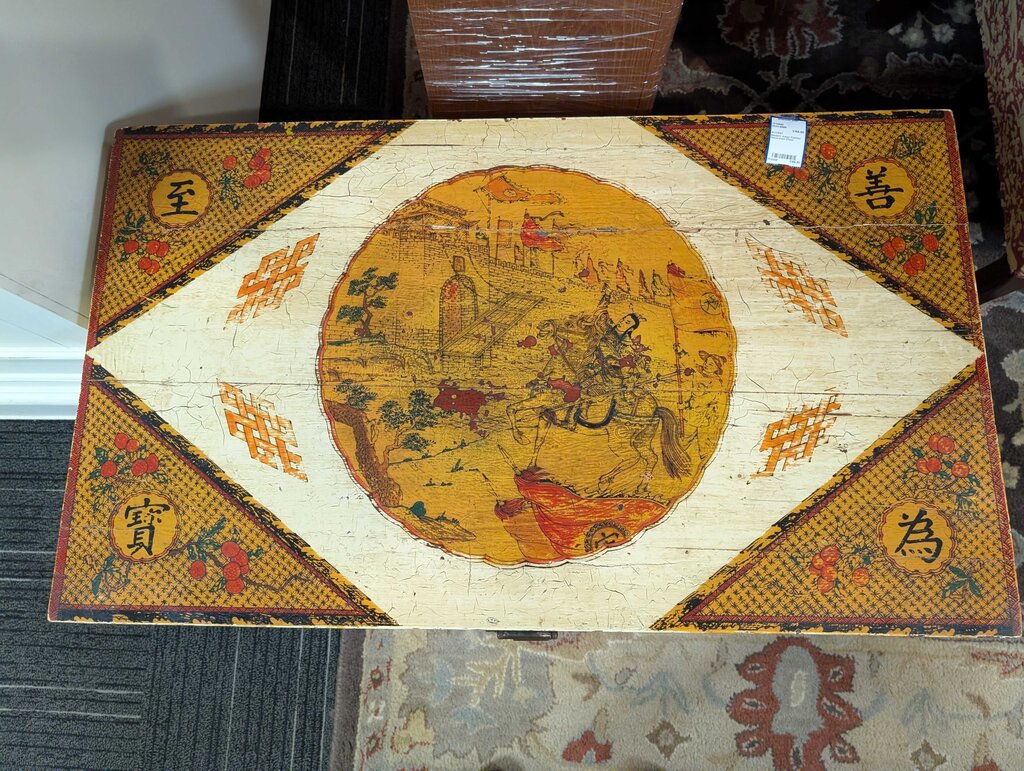 Modern Asian Painted Decorated Chest