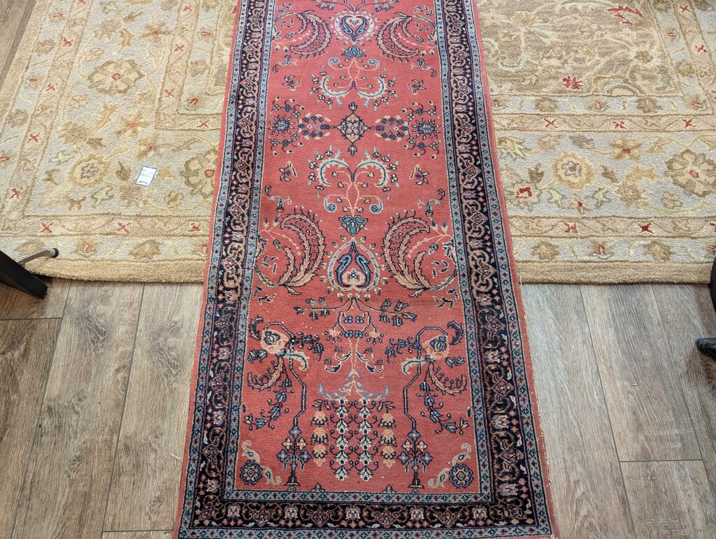 Hand Woven Wool Sarouk Persian Runner