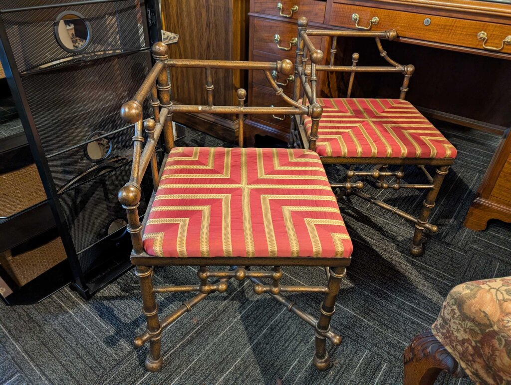Brass Double Seat Conversation Chair