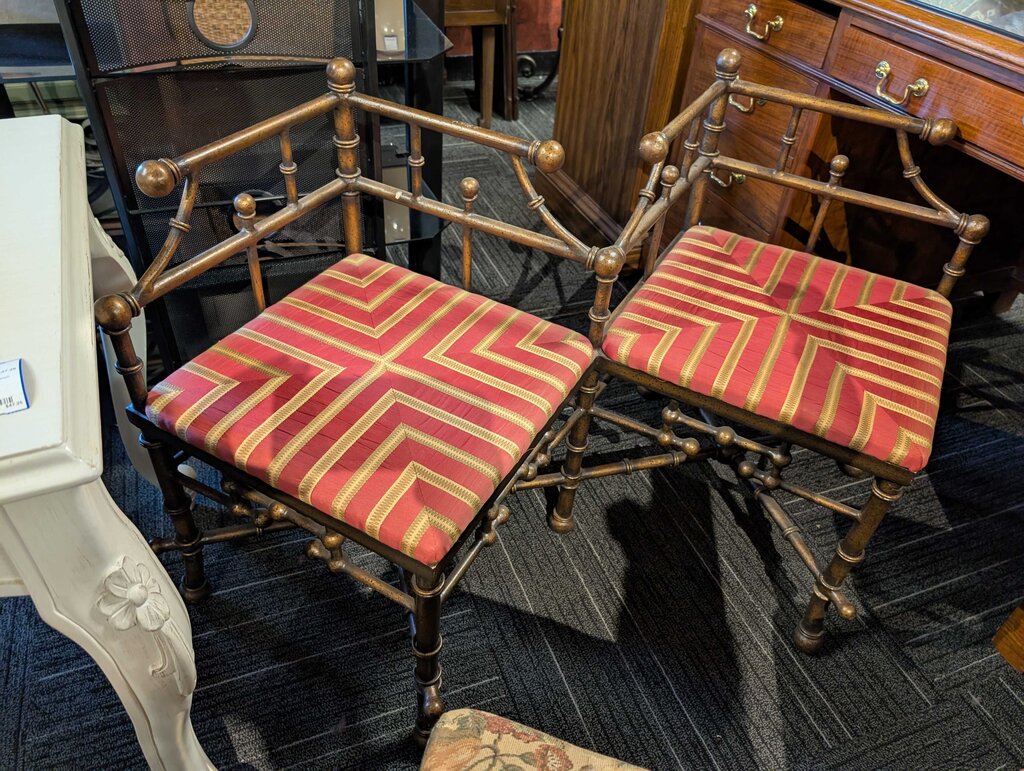 Brass Double Seat Conversation Chair