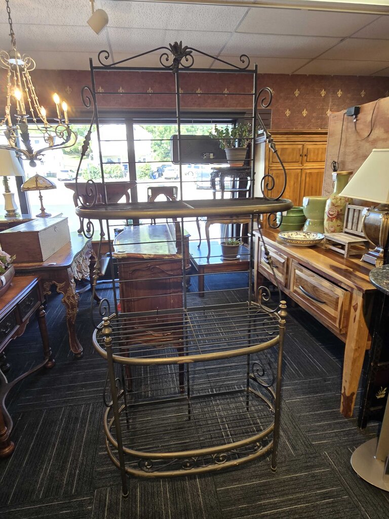 Antique Wrought Iron Bakers Rack