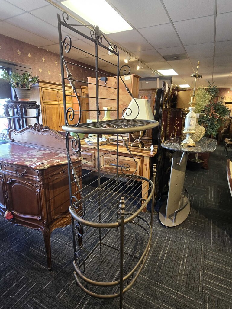 Antique Wrought Iron Bakers Rack