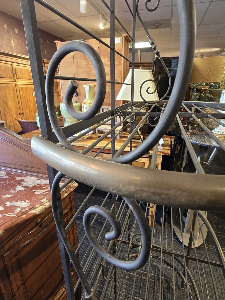 Antique Wrought Iron Bakers Rack