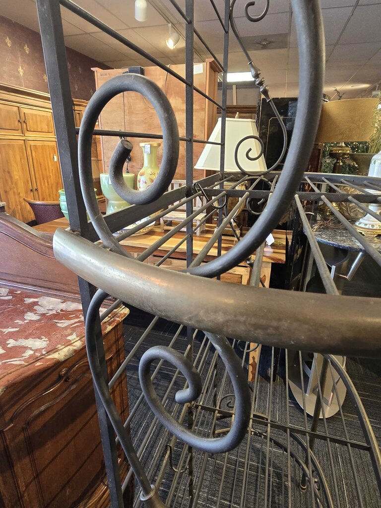 Antique Wrought Iron Bakers Rack