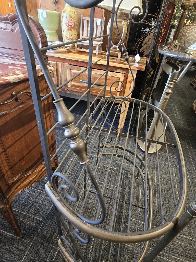 Antique Wrought Iron Bakers Rack