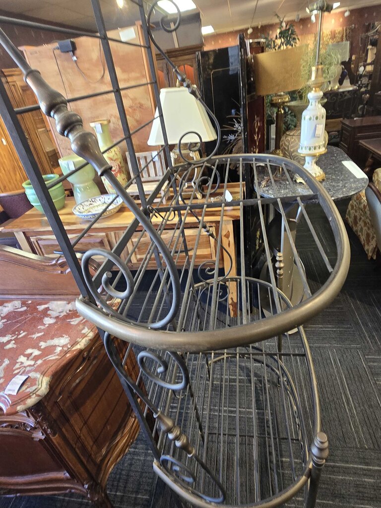Antique Wrought Iron Bakers Rack