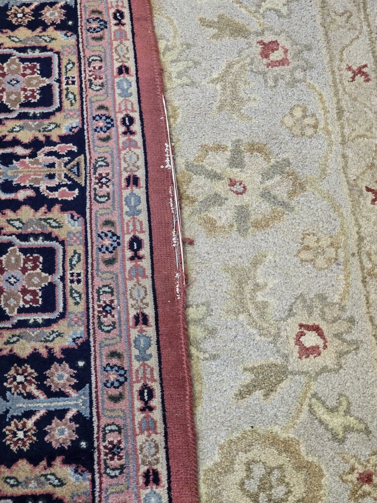 Vintage Hand Woven Wool Persian Kashan Carpet 9'5" by 6'