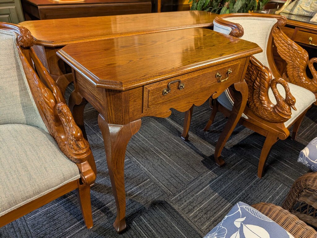 Solid Oak Ethan Allen Entry Table