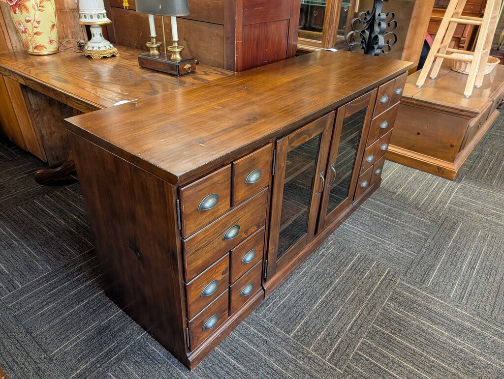 Quality Media Stand With File Style Door Pulls
