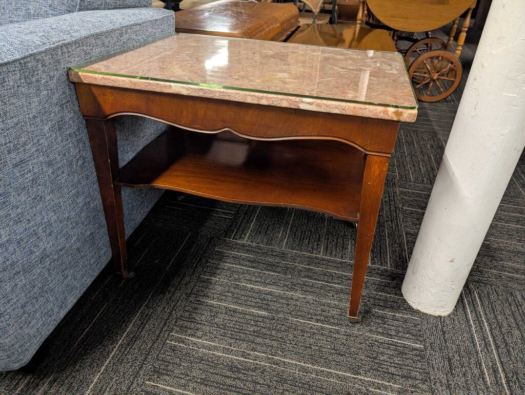 Vintage Marble Top Side Table