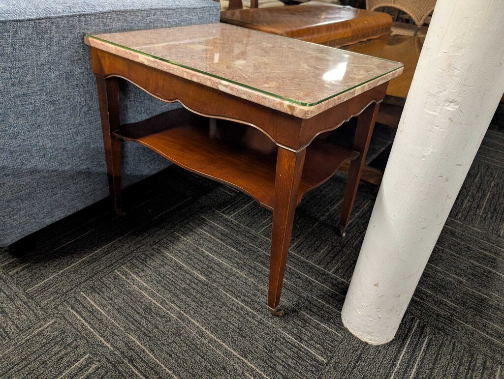 Vintage Marble Top Side Table