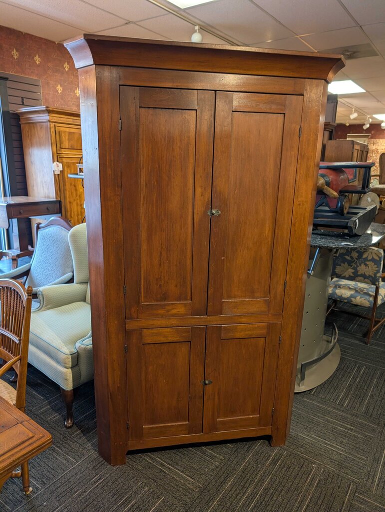 Primitive Four Door Corner Cupboard